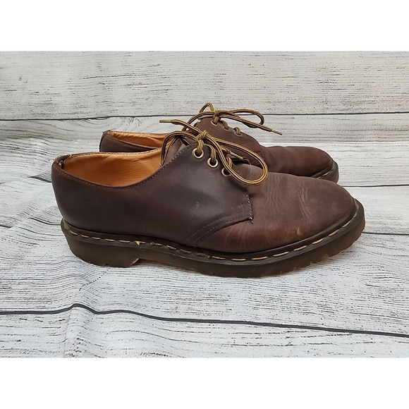 ドクターマーチン ブラウンUK11 US12 JP29 Dr Martens 6 Eye Chunky Oxford Brown Leather 12312 Shoes Doc